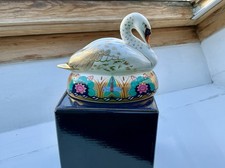 Royal Crown Derby Swan Paperweight Gold Stopper First Quality Boxed