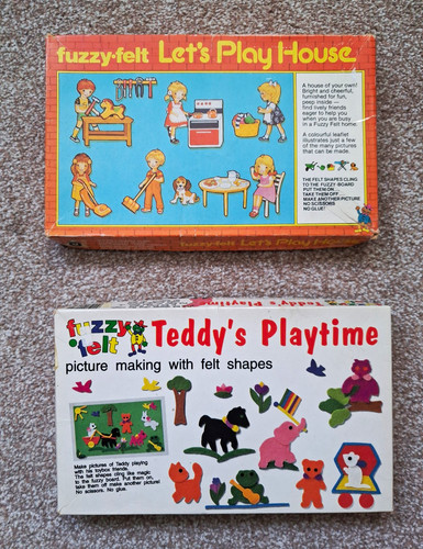 Vintage fuzzy felt picture - fuzzy,