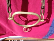 Vintage Nickel Chiffney  Bit With English Leather Slip Head, Pony - Use or Decor