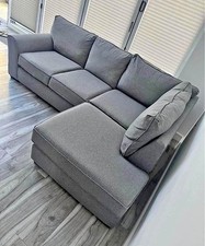 Modern Grey Fabric Corner Sofa