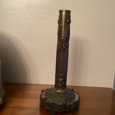 brass table lighter in the Gothic revival style. c1830. Patented Incomplete