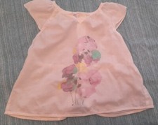 Zara Baby Girl Lightweight Summer Short Sleeve White Cotton Top Age 18-24 Months