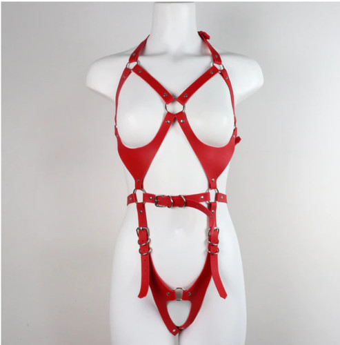 Red body harness womens