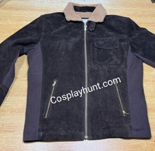 Men Rick Grimes The Walking Dead Season 6 Suede Leather Jacket with Front Pocket
