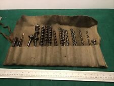 VINTAGE AUGER BITS JOB LOT OF 18 OAK CHAIR MAKING BOAT BUILDING