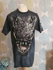 The Mountain  T-Shirt Unisex M, dark Green Tie Dye Gator Head, Dubai Aguarium