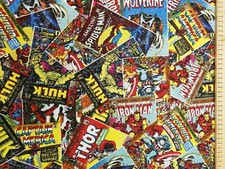 Marvel Avengers fabric UK 100% cotton metre material comic book superhero hulk
