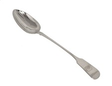 Antique Georgian Fiddle Pattern Basting Spoon Sterling Silver, Hallmarked 1828