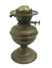 VINTAGE ENGLISH DUPLEX 2 WICK BRASS OIL LAMP IN FAIR CONDITION 9 3/4 INCHES TALL