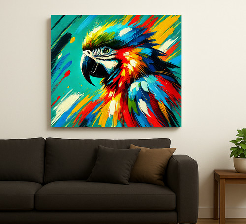 Vibrant parrot canvas - parrot, –