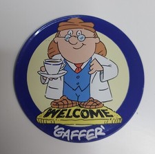 Tetley Tea Metal 'Welcome Gaffer' Coaster Cork Backed Vintage Retro Blue