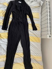 reiss jumpsuit size 10 black