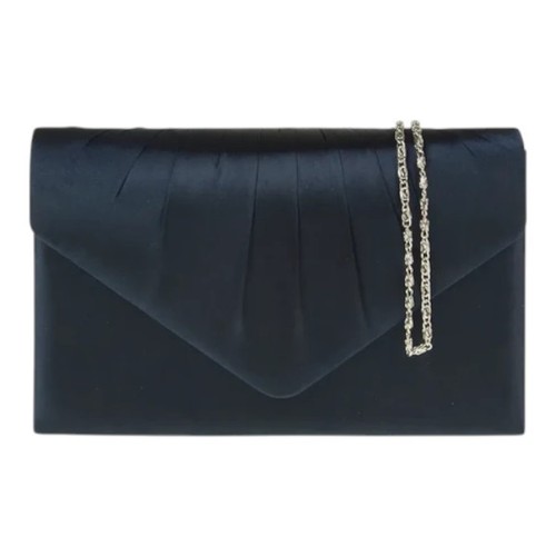 Women pleated satin clutch - pleated,