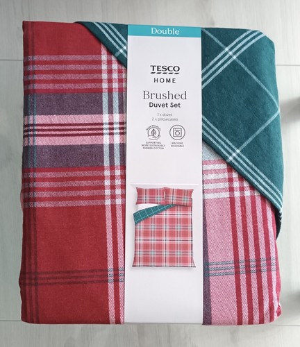 Red tartan brushed 100 - tartan, cotton