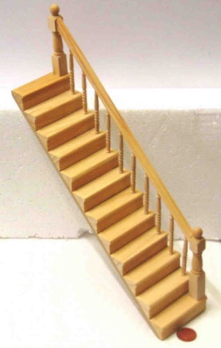Dolls house wooden - wooden, staircase