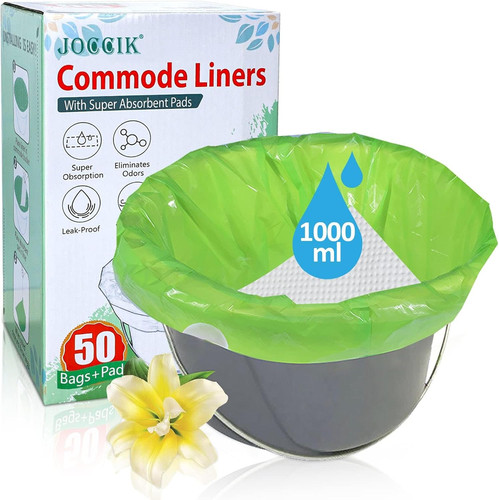Commode liners with - liners, absorbent