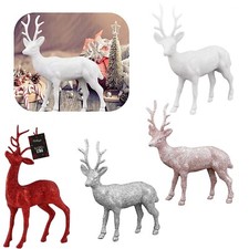 17cm Plastic Glitter Reindeer