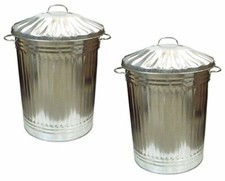 90L Galvanised Metal Rubbish