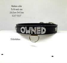 Bdsm black Custom collar lead pull sissy bondage kit slave kink swingers M/L uk