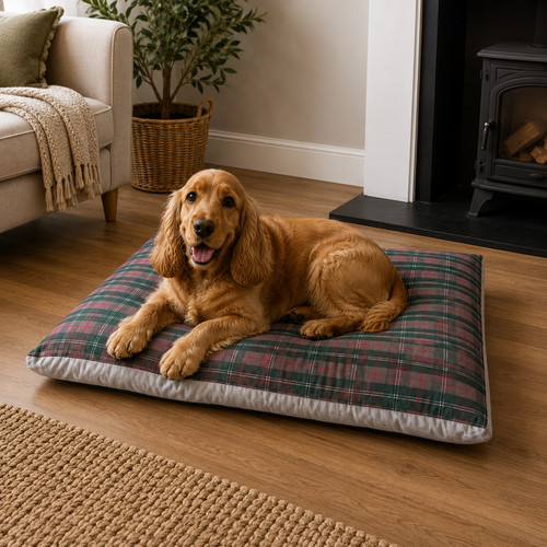 Premium tartan dog - premium, bed