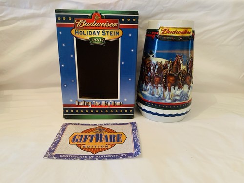 2002 budweiser holiday stein - 2002,