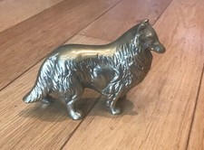 Vintage Brass Dog Collie sheltie Shane fireplace canal pub man cave CD26