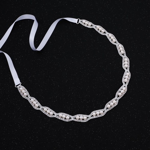 Diamante crystal pearl chain - diamante,