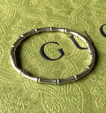 BAMBOO Silver Stainless Steel Hinged Bangle Bracelet NEW￼