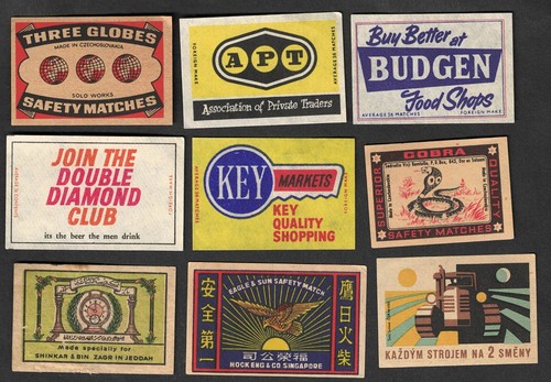 Vintage matchbook labels - vintage,