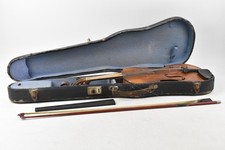 Antique Violin 3/4 Size Acoustic Needs Repair Vintage In Hard Case Restoration