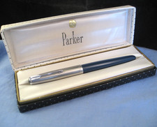 NICE CLEAN VINTAGE PARKER 51 FOUNTAIN PEN TEAL BLUE BRUSHED CHROME