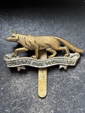 Queens Own Yeomanry Original British Army Cap Badge Marples & Beasley Birmingham