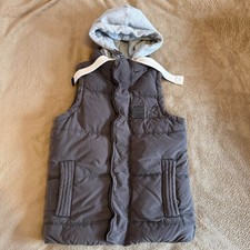 Superdry Academy Mens Down Fill Gilet Vest Hooded Blue Size Small Outdoors Warm