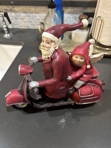 Vintage santa scooter - santa,