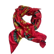 DAKS London Silk Scarf Red