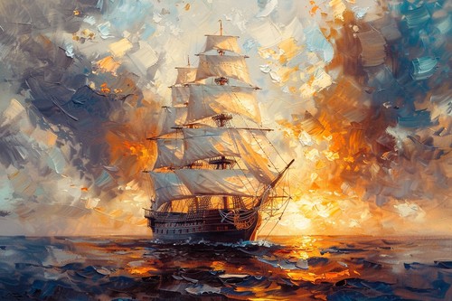 Pirate sail ship - pirate,