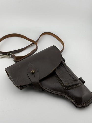 Vintage brown leather military - vintage,