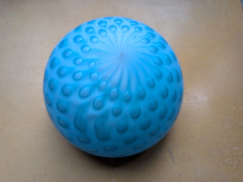 Satin blue glass paperweight - blue,