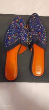 Colorfull Zyne Handmade Moroccan Shoes Orange Soft Leather Small Size 35-37
