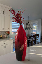 24 inches Tall red glass floor