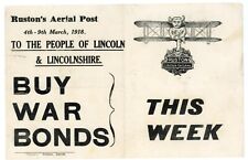 P62/12 1918 GREAT BRITAIN LINCOLN AIR DROP LEAFLET BUY WAR BONDS WWI RUSHTON