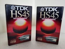 TDK HS45 VHS-C Camcorder Video Camera Tapes - New and Sealed EC4-45HSEH X 2