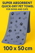 PET  TOWEL SUPER ABSORBENT Microfibre Large Dog Cat Cleaning Fast Drying