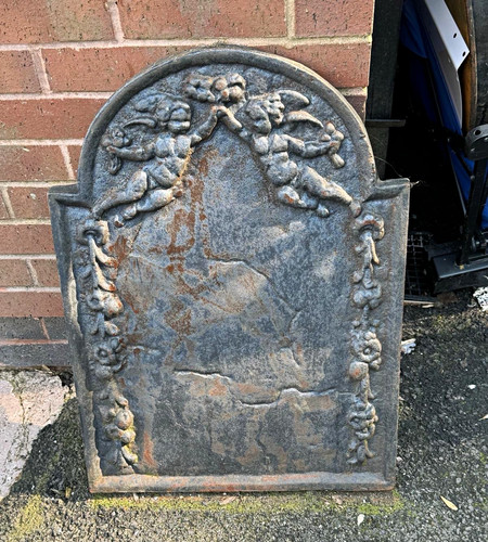Cast iron fireplace back - cast,