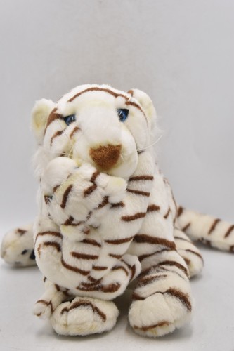 Vintage white tiger with cub - white,