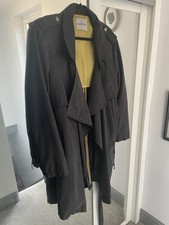 MARY PORTAS -size 16 Designer Black Trench Coat Mac  Soft Shower Proof