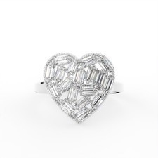 0.55ct Diamond Heart Ring 18K