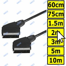 SCART LEAD Fully Wired 21 Pin TV DVD SKY VIDEO CABLE Pick 60cm to 10m Lengths