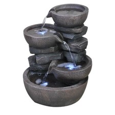 AllPondSolutions Garden Water Feature with LED Lights Outdoor