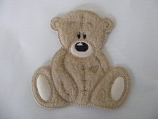 Handmade brown tatty teddy, iron/sew on